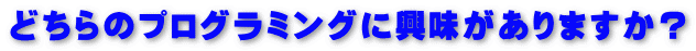 どちらのプログラミングに興味がありますか?